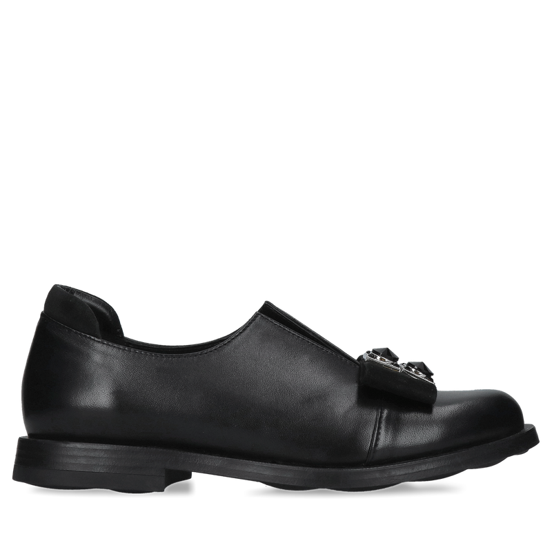 Stylowe i komfortowe wsuwane buty damskie z wyjątkową ozdobą Stylowe i komfortowe wsuwane buty damskie z wyjątkową ozdobą