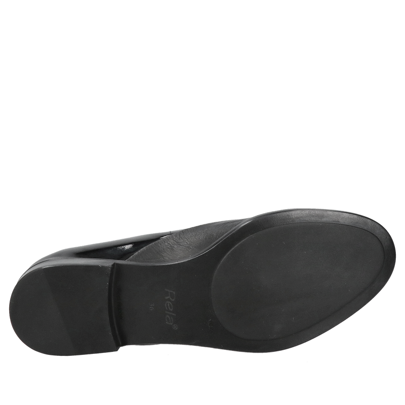 Buty damskie sznurowane, eleganckie ze skóry licowej połączone z lakierem Buty damskie sznurowane, eleganckie ze skóry licowej połączone z lakierem