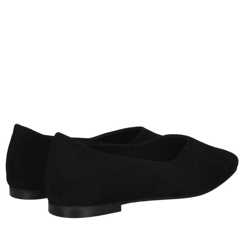 Baleriny damskie czarne ze skóry zamszowej, polska produkcja