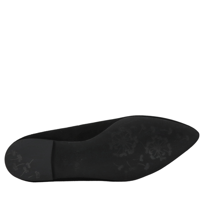 Baleriny damskie czarne ze skóry zamszowej, polska produkcja