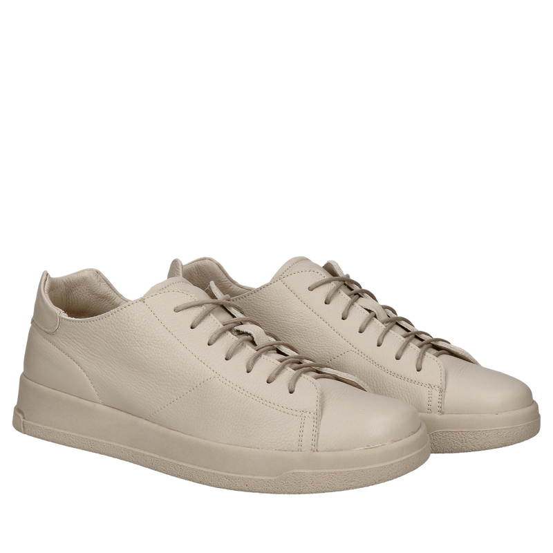 Bezowe buty sportowe na co dzień, skóra naturalna, wygodne i miękkie