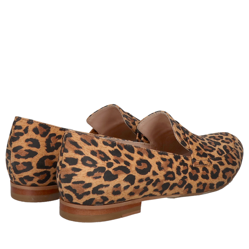 Wyjątkowe loufersy z printem panterki, ze skóry naturalnej , wygodne i stylowe