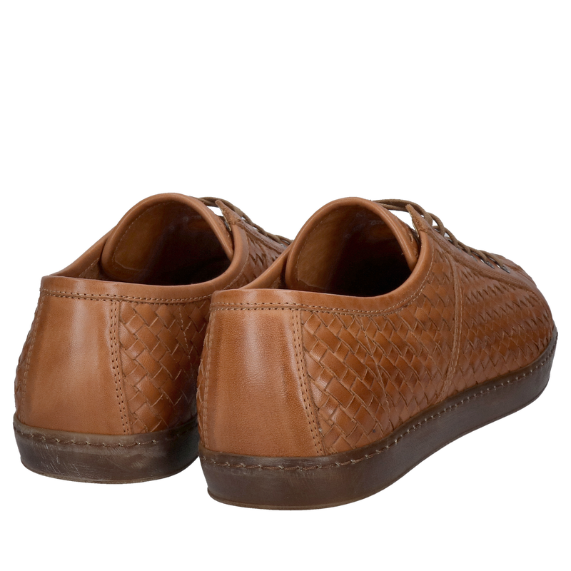 Unikatowe męskie półbuty ze skóry ręcznie plecionej, Made in Poland