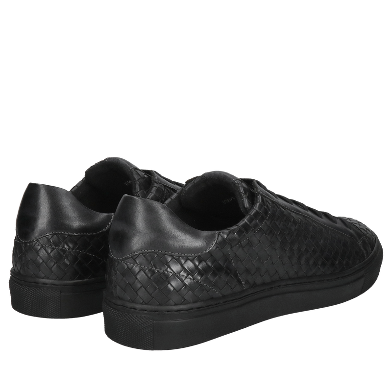 Czarne męskie plecionki ze skóry licowej, wysoka jakość buty premium