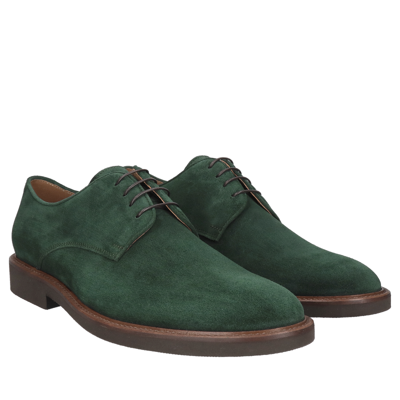 Półbuty męskie Hugo – Limitowana Kolekcja | Conhpol | Skóra Zamszowa | Intensywna Zieleń