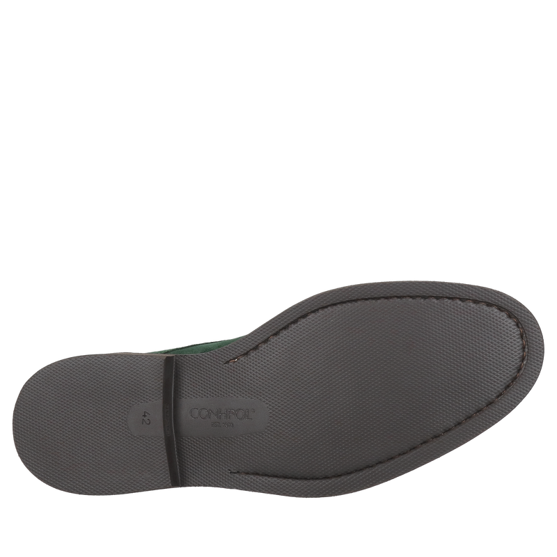 Półbuty męskie Hugo – Limitowana Kolekcja | Conhpol | Skóra Zamszowa | Intensywna Zieleń