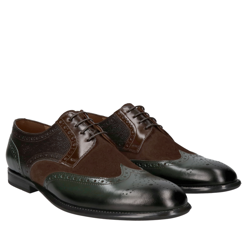 Obuwie męskie zielono-brązowe– limitowana kolekcja buty męskie na każdą okazję, Conhpol, Konopka shoes