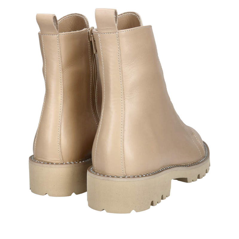 Sznurowane trzewiki beżowe całoroczne z oryginalną podeszwą, lekkie i wygodne , Conhpol Bis, Konopka Shoes