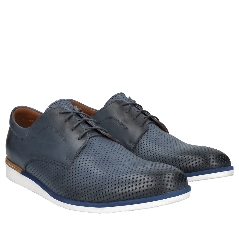 Buty na lato męskie, letnie dziurkowane ze skóry, Conhpol Dynamic, Konopka Shoes