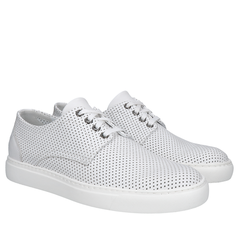 Męskie skórzane sneakersy na lato ze skóry naturalnej, dziurkowane