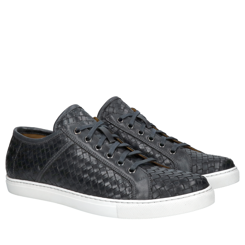 Sznurowane sportowe buty męskie ze skóry ręcznie plecionej, jakość premium