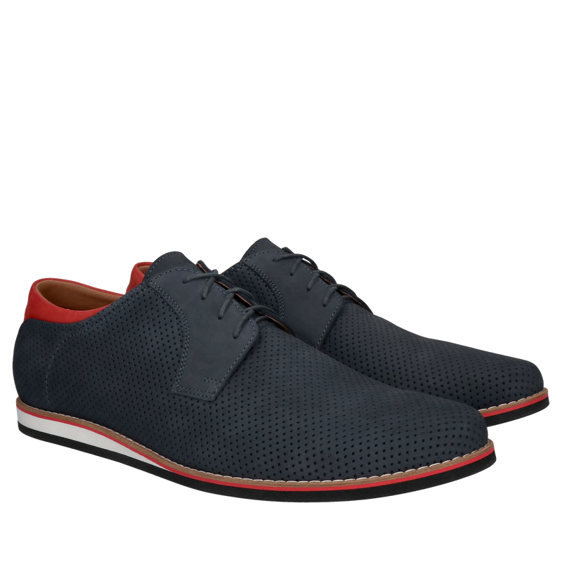 Wygodne i lekkie buty na lato, skóra zamszowa dziurkowana