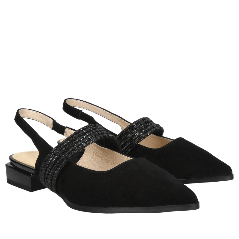 Wygodne baleriny z błyszczącą ozdobą – idealne na specjalne okazje, Konopka shoes