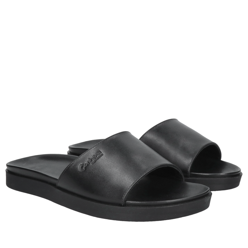 Klapki męskie skórzane polskie Conhpol, buty wygodne i eleganckie, Conhpol Dynamic, Konopka Shoes