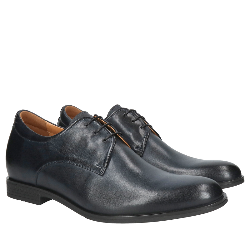 Eleganckie derby luksusowe, męskie buty podnoszące wzrost