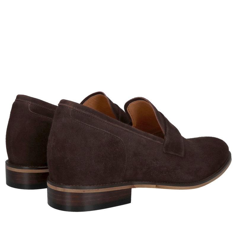 Polska elegancja , buty wsuwane podnoszące wzrost + 7 cm ,skóra, modny brąz