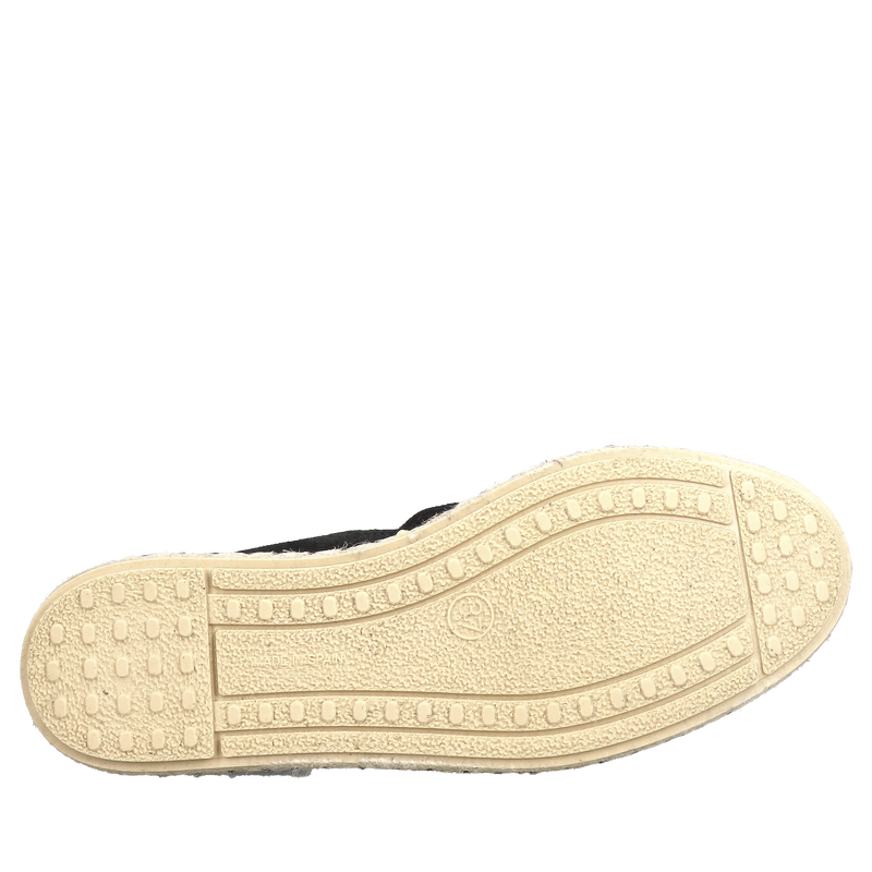 Espadryle damskie czarne ze skóry zamszowej, miękkie i komfortowe Espadryle damskie czarne ze skóry zamszowej, miękkie i komfortowe