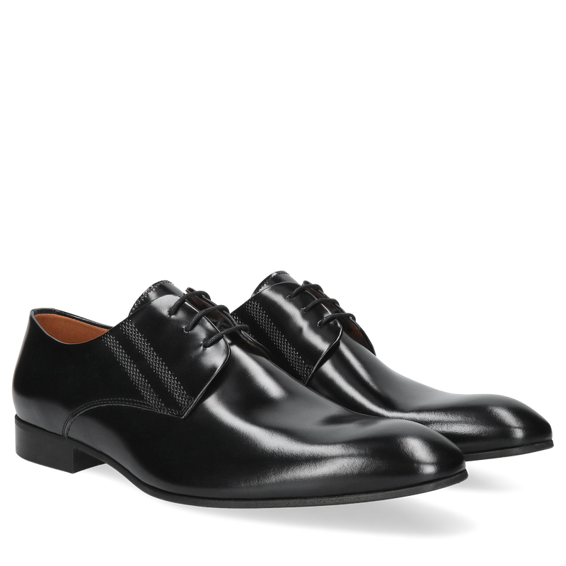 Czarne półbuty Kevin, Conhpol - polska produkcja, Derby, Konopka Shoes Czarne półbuty Kevin, Conhpol - polska produkcja, Derby, Konopka Shoes