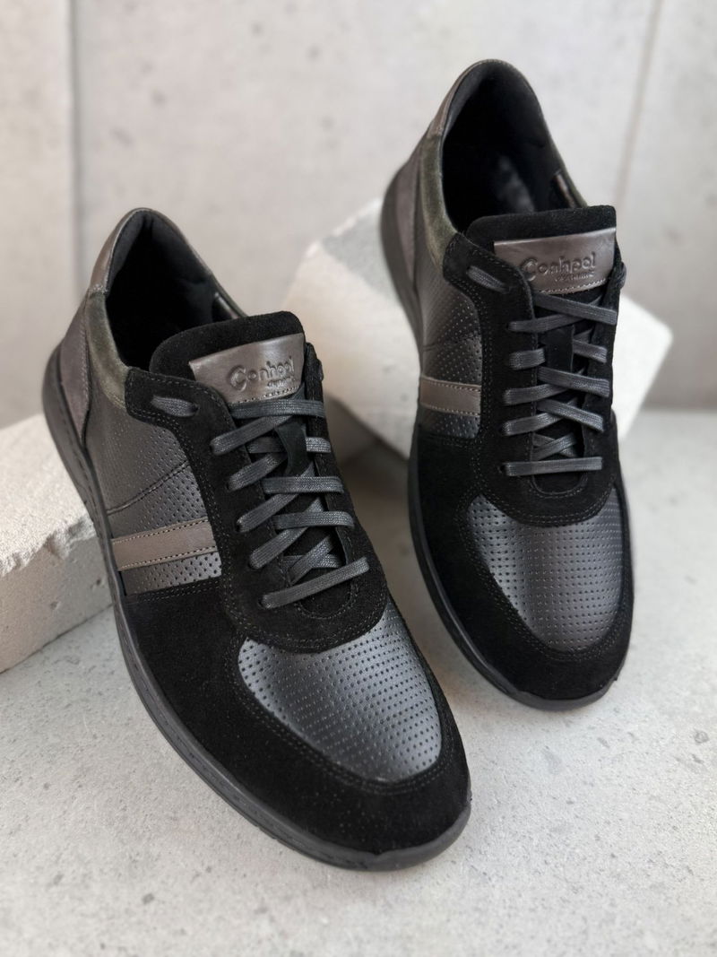 Buty na szeroką stopę, buty casual męskie, polskie buty skórzane Conhpol, buty na szeroką stopę i wysokie podbicie