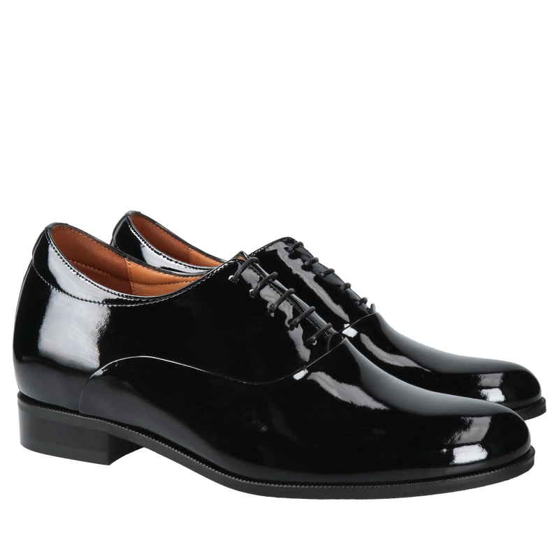 Buty podwyższające, eleganckie buty męskie podwyższające, polski producent obuwia skórzanego Conhpol, buty lakierki męskie