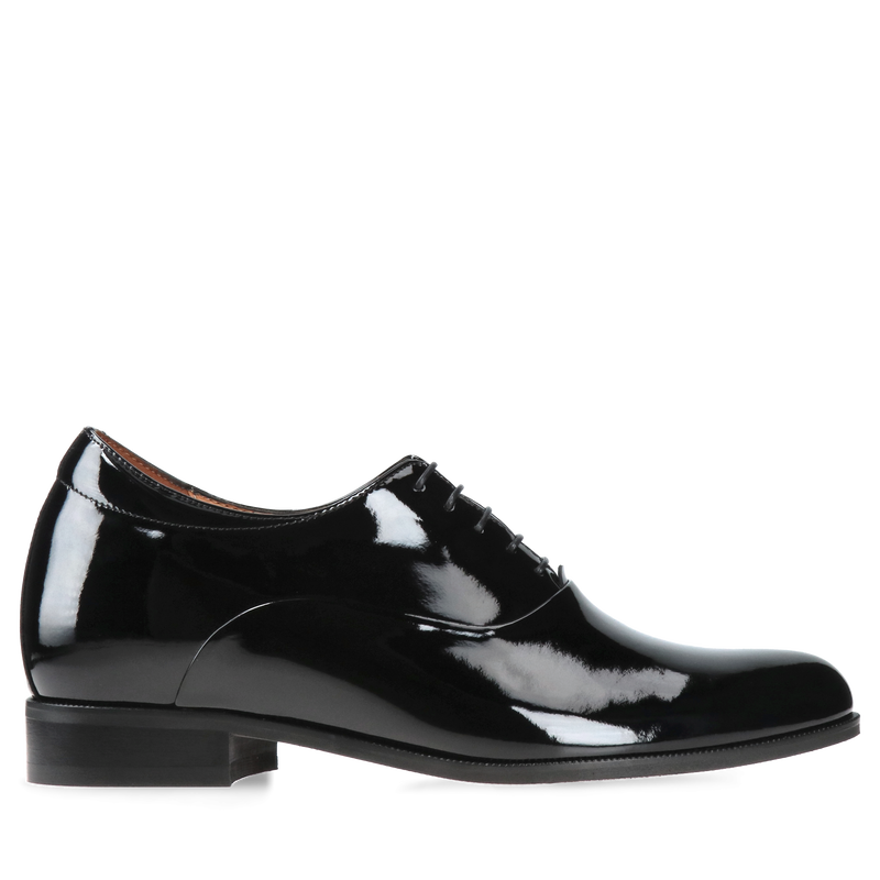 Buty podwyższające, eleganckie buty męskie podwyższające, polski producent obuwia skórzanego Conhpol, buty lakierki męskie