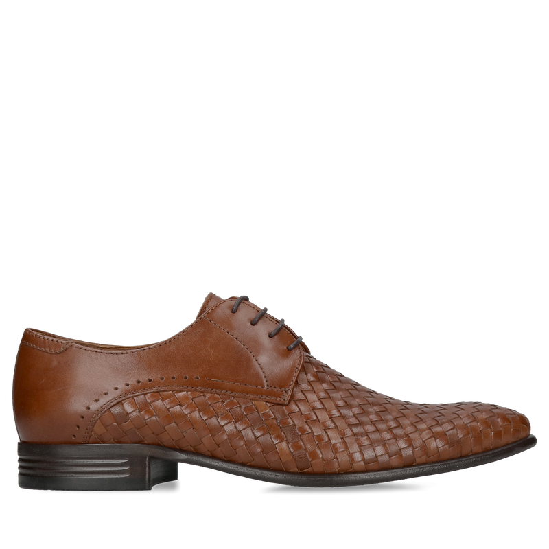 Buty męskie oryginalne, skóra ręcznie pleciona, buty eleganckie męskie brązowe, polski producent obuwia skórzanego Conhpol Buty męskie oryginalne, skóra ręcznie pleciona, buty eleganckie męskie brązowe, polski producent obuwia skórzanego Conhpol