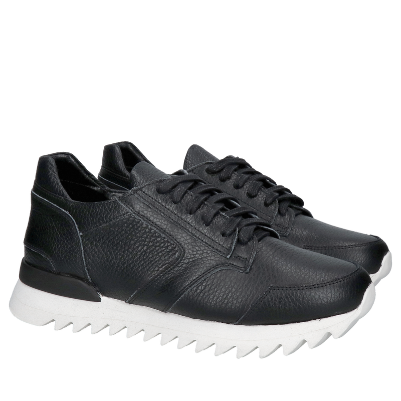 Czarne sneakersy damskie, oryginalny model na lekkie podeszwie, wygodne ze skóry naturalnej Czarne sneakersy damskie, oryginalny model na lekkie podeszwie, wygodne ze skóry naturalnej