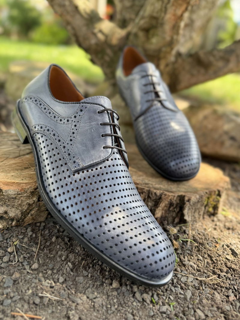 Buty letnie męskie, derby męskie, polskie buty skórzane Conhpol Buty letnie męskie, derby męskie, polskie buty skórzane Conhpol