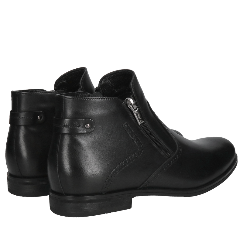 Buty zimowe męskie Conhpol, buty na szeroką stopę, trzewiki męskie z dwoma zamkami, botki z zamkiem z przodu