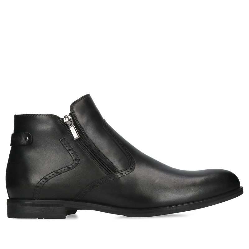 Buty zimowe męskie Conhpol, buty na szeroką stopę, trzewiki męskie z dwoma zamkami, botki z zamkiem z przodu