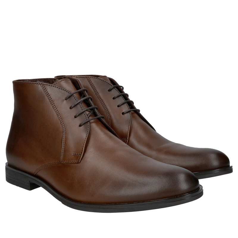 Trzewiki męskie, buty męskie zimowe eleganckie ocieplane Conhpol, botki męskie sznurowane, Konopka Shoes