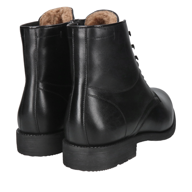 Trzewiki męskie skórzane, buty zimowe męskie czarne, męski buty zimowe Conhpol