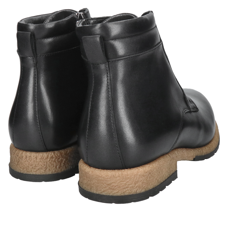 Trzewiki męskie zimowe, botki męskie sznurowane, botki z naturalnym futrem Conhpol, Konopka Shoes