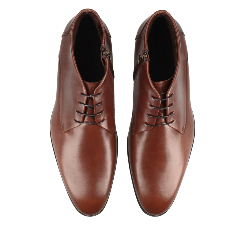 Botki męskie, buty zimowe męskie skórzane ocieplane, buty męskie zimowe eleganckie Conhpol