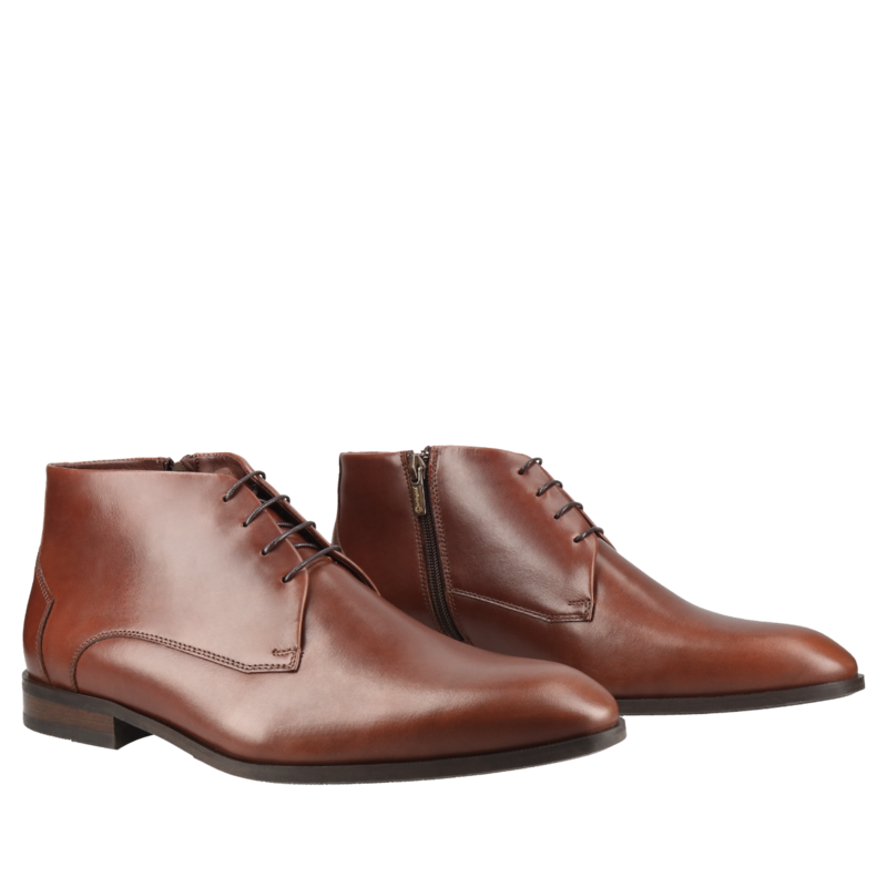 Botki męskie, buty zimowe męskie skórzane ocieplane, buty męskie zimowe eleganckie Conhpol