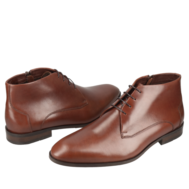 Botki męskie, buty zimowe męskie skórzane ocieplane, buty męskie zimowe eleganckie Conhpol