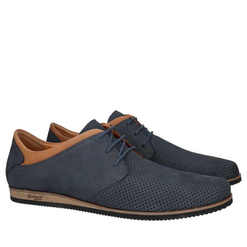 Lekkie i wygodne buty męskie, dziurkowane i przewiewne, skóra naturalna, polska produkcja Conhpol