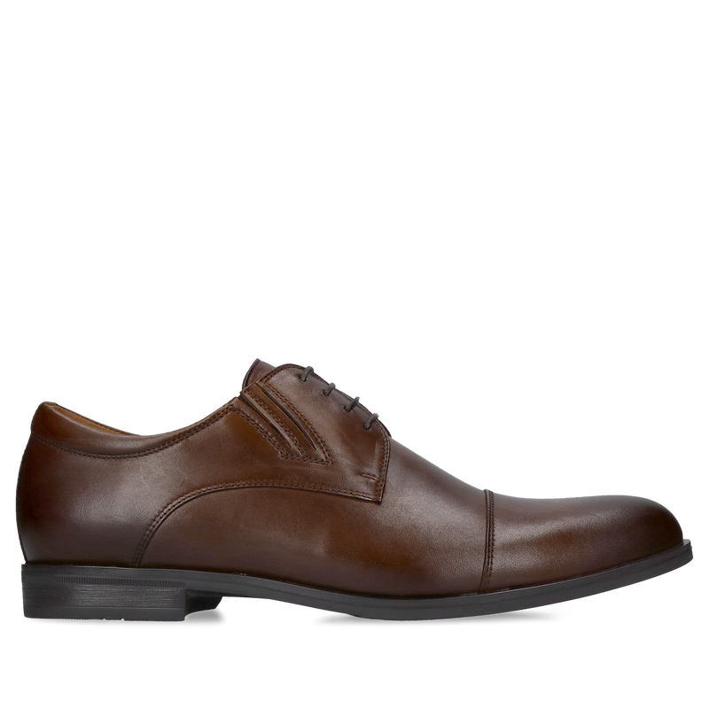 Męskie eleganckie brązowe buty do garnituru ze skóry, polski producent Męskie eleganckie brązowe buty do garnituru ze skóry, polski producent