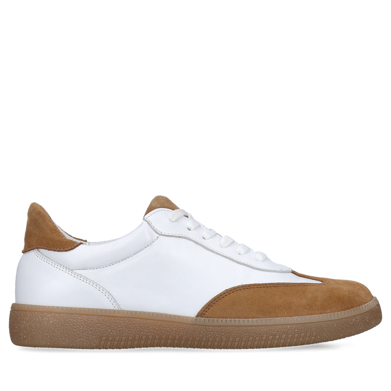 Sneakersy damskie skórzane firmy TANEX, białe sportowe buty, polska produkcja Sneakersy damskie skórzane firmy TANEX, białe sportowe buty, polska produkcja
