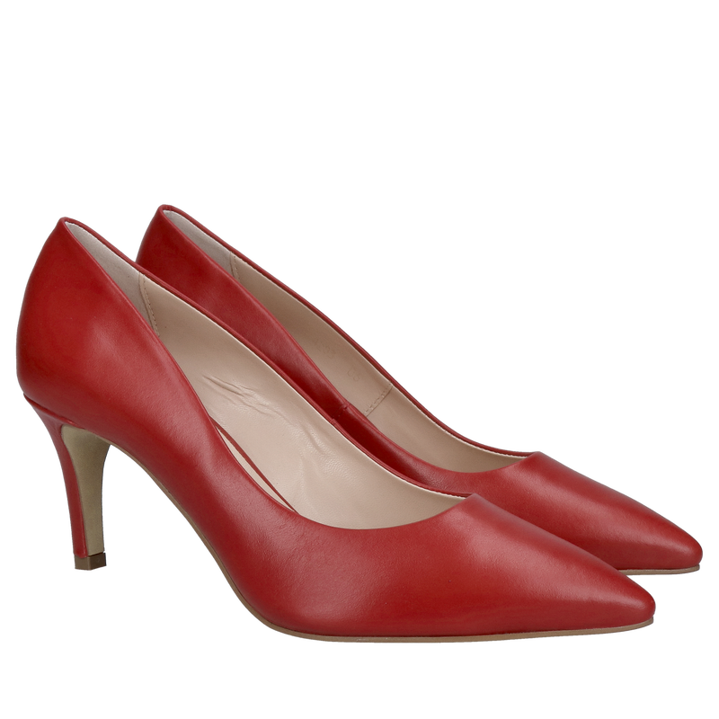 Szpilki damskie, eleganckie czółenka czerwone Conhpol Bis Szpilki damskie, eleganckie czółenka czerwone Conhpol Bis