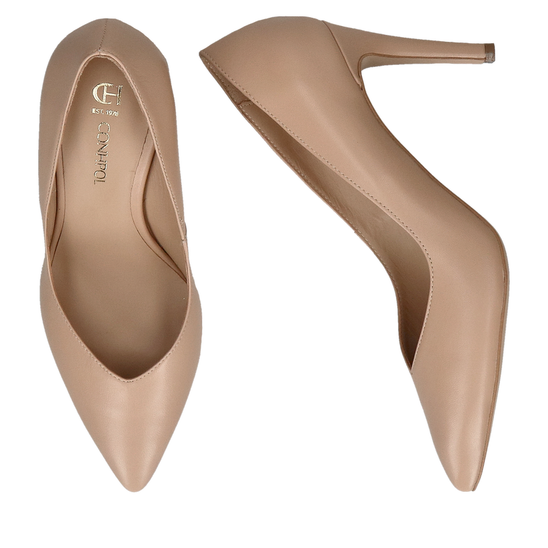 Szpilki damskie, eleganckie czółenka damskie, szpilki nude Conhpol Bis Szpilki damskie, eleganckie czółenka damskie, szpilki nude Conhpol Bis