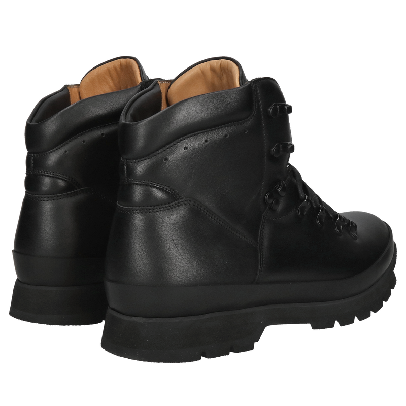 Buty zimowe męskie czarne, botki męskie Conhpol sznurowane, trzewiki zimowe, Konopka Shoes