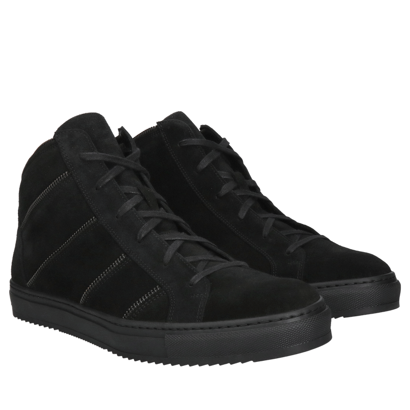 Botki sneakersy, botki męskie zamszowe, botki męskie Conhpol sznurowane bez zamka