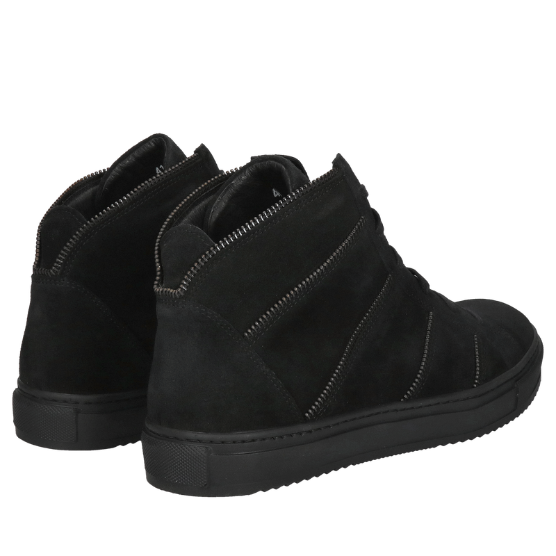 Botki sneakersy, botki męskie zamszowe, botki męskie Conhpol sznurowane bez zamka