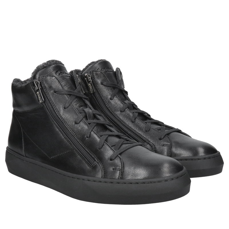 Botki sneakersy, buty zimowe męskie sportowe ocieplane Conhpol, botki z zamkiem z przodu