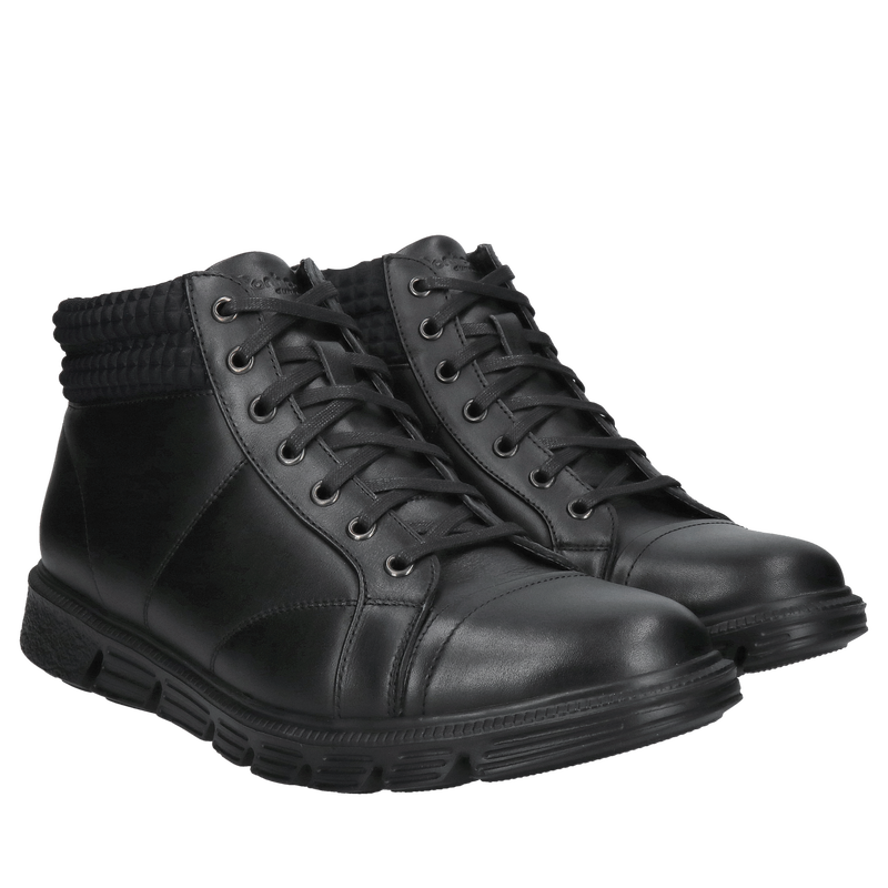 Buty zimowe męskie sportowe ocieplane, trzewiki męskie skórzane Conhpol