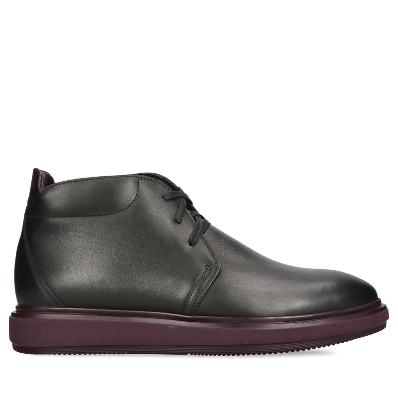 Buty zimowe męskie czarne, botki męskie Conhpol sznurowane, botki męskie sznurowane, Konopka Shoes