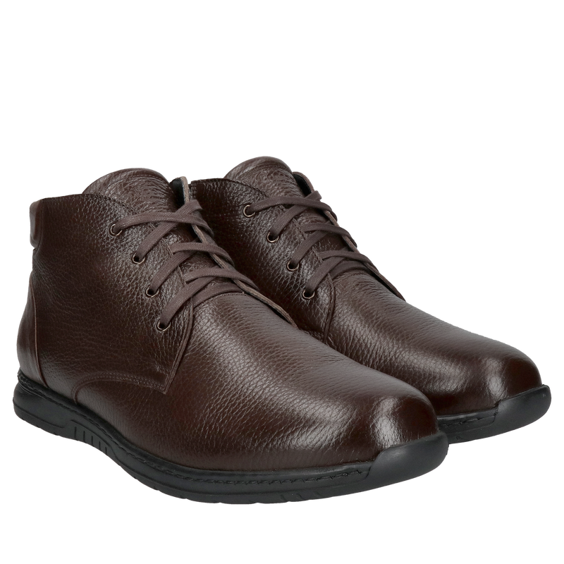 Męski buty zimowe, trzewiki męskie zimowe ocieplane, botki męskie Conhpol sznurowane