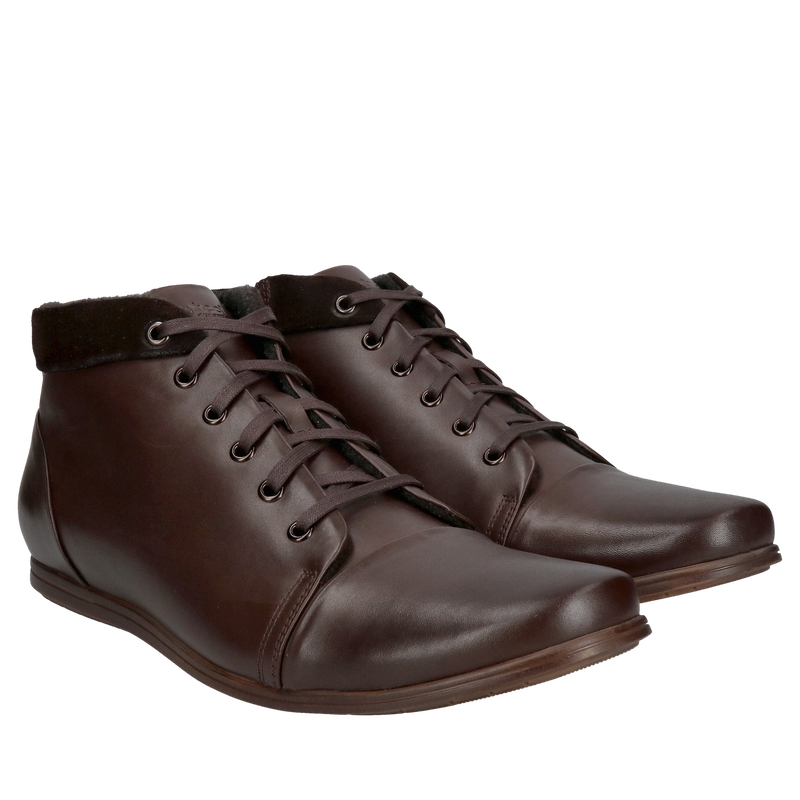 Męski buty zimowe, trzewiki męskie zimowe ocieplane, botki Conhpol sznurowane