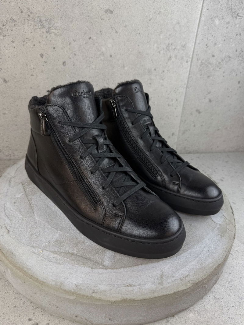 Botki sneakersy, buty zimowe męskie sportowe ocieplane Conhpol, botki z zamkiem z przodu